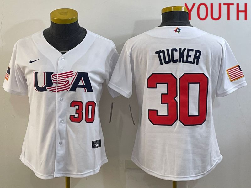 Youth 2023 World Cub USA #30 Tucker White MLB Jersey5->youth mlb jersey->Youth Jersey